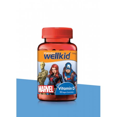 Wellkid Marvel Вітамін D 50 веганських цукерок